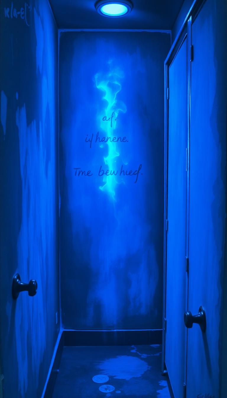The ink shimmered blue. Then brighter. The lights flickered.